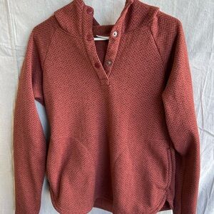 Columbia Half Button Sweater - Rust Red